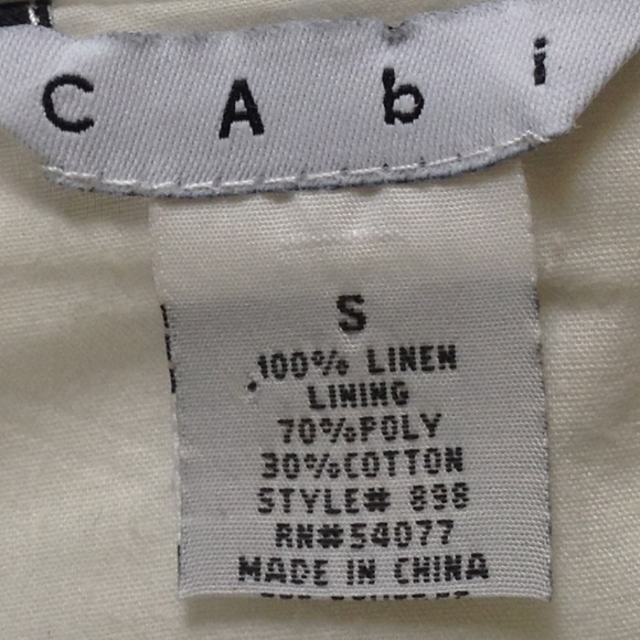 CAbi white linen frayed edge asymmetric hem skirt - Picture 6 of 7